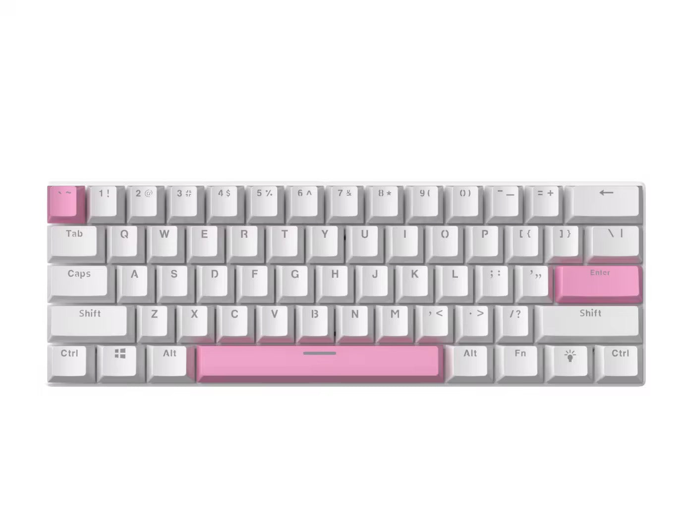 Tastiera Meccanica RGB Silenziosa – Design Bianco con Dettagli Arancioni e Rosa, per PC, PlayStation e Multi-Device